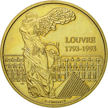 France, Medal, Le Louvre, 1993, MS(65-70), Gilt Bronze