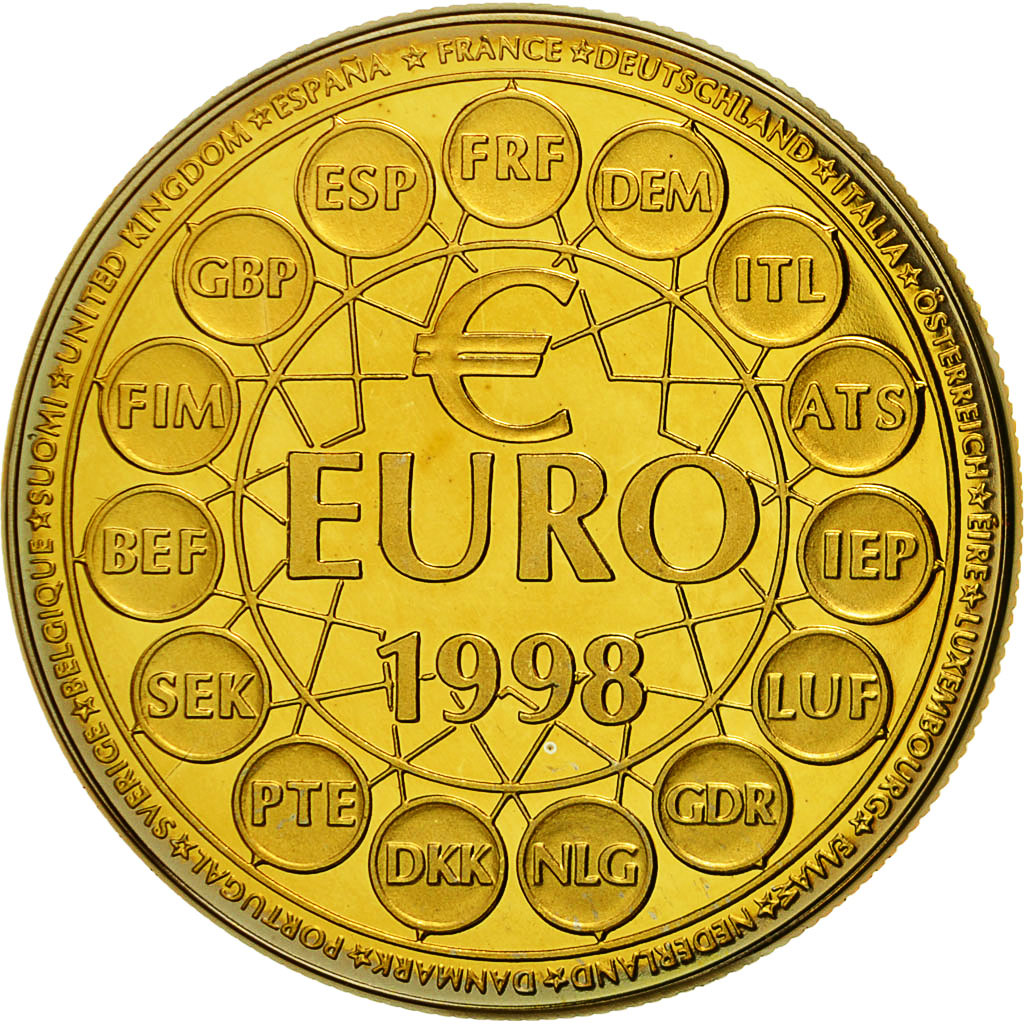 France, Médaille, 20 Euro Essai, 1998, FDC, Gilt Bronze