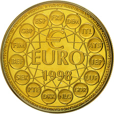 France, Médaille, 20 Euro Essai, 1998, FDC, Gilt Bronze