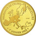 France, Medal, Naissance de l'Euro Fiduciaire, 2002, MS(65-70), Gilt Bronze