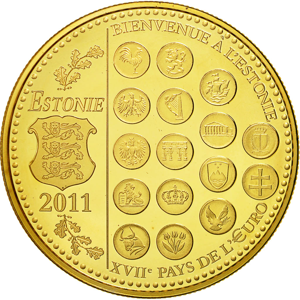 Francia, medaglia, L'Europe des XXVII, Bienvenue à l'Estonie, 2011, FDC, Bronzo