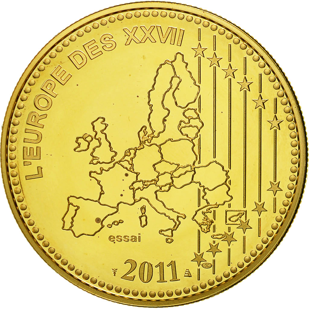 Francia, medaglia, L'Europe des XXVII, Bienvenue à l'Estonie, 2011, FDC, Bronzo