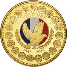 France, Medal, L'Europe des XXVII, La Victoire, 2015, MS(65-70), Gilt Bronze