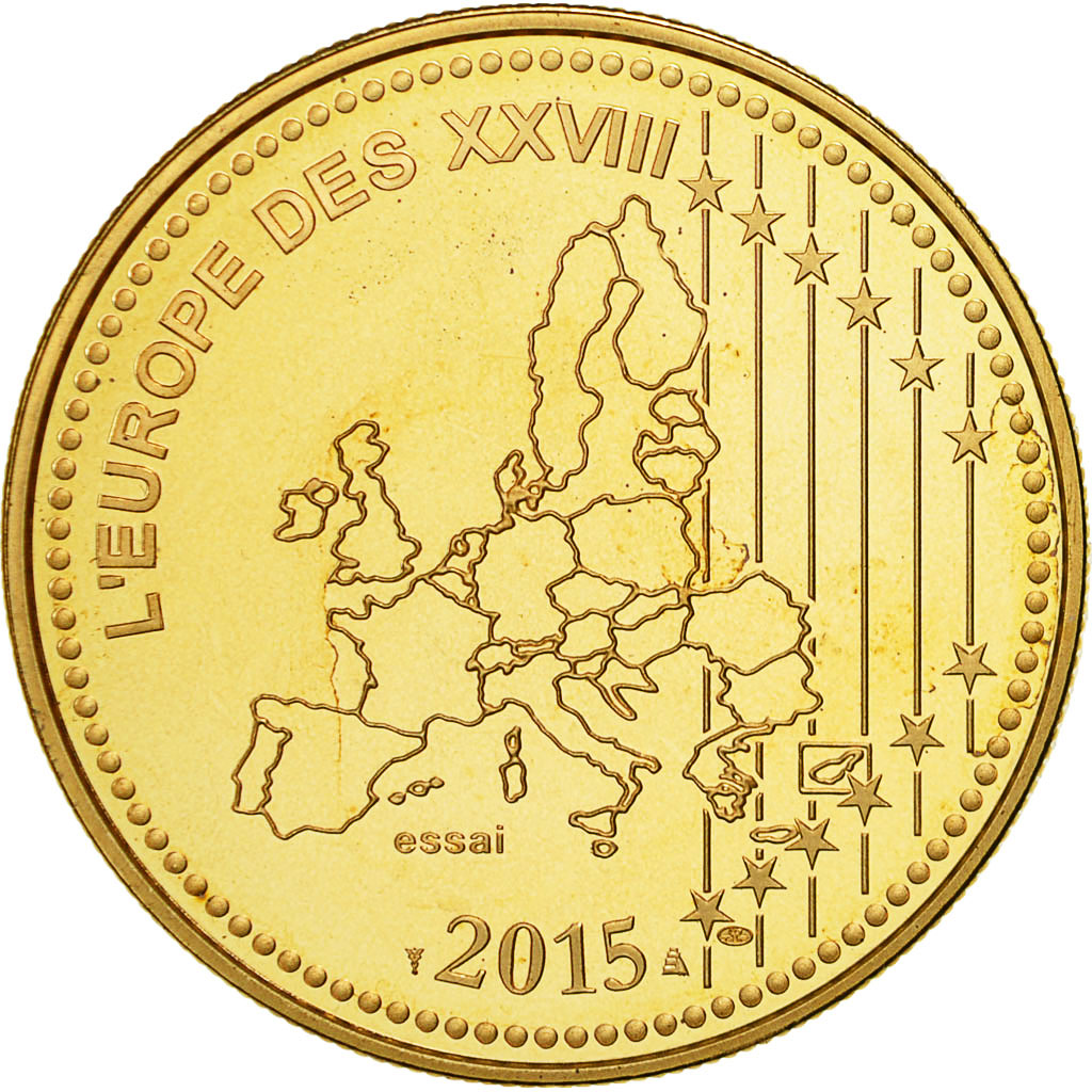 France, Medal, L'Europe des XXVII, La Victoire, 2015, MS(65-70), Gilt Bronze