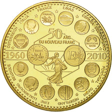 Francia, medaglia, L'Europe des XXVII, 50 ans du nouveau Franc, 2010, FDC