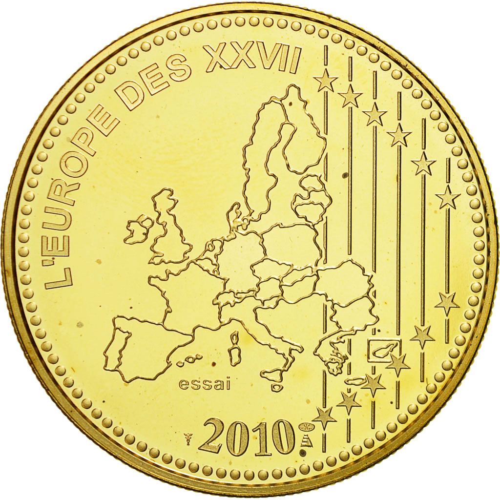 Francia, medaglia, L'Europe des XXVII, 50 ans du nouveau Franc, 2010, FDC