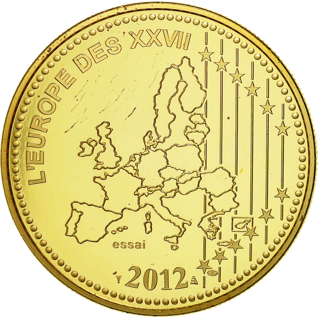 Frankrijk, Medaille, L'Europe des XXVII, 10 Ans de l'Euro, 2016, FDC, Gilt