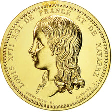 France, Medal, Les Rois de France Louis XVII, MS(65-70), Copper-Nickel Gilt