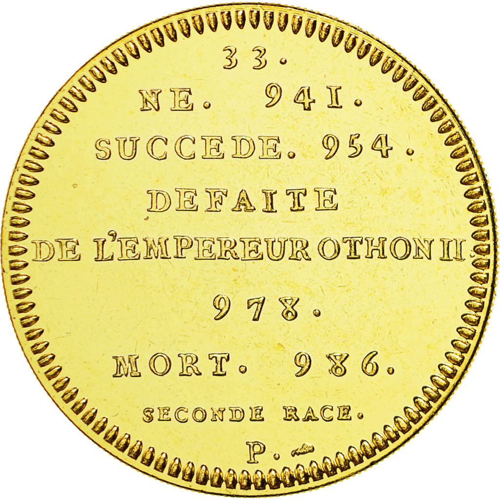Francja, Medal, Les Rois de France, Lothaire, MS(65-70), Pokryte Miedź- Nikiel