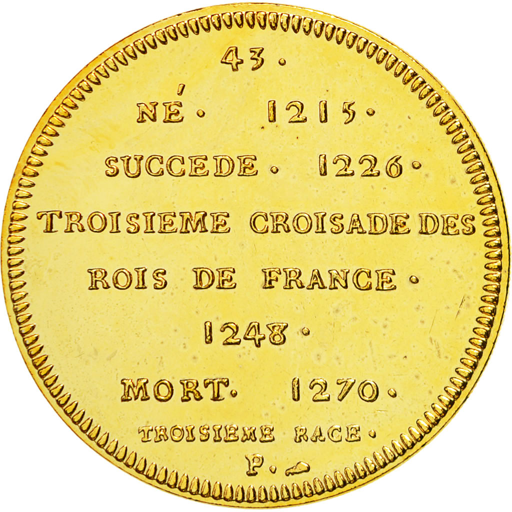 Francia, medaglia, Les Rois de France, Saint Louis, FDC, Doratura in rame-nichel