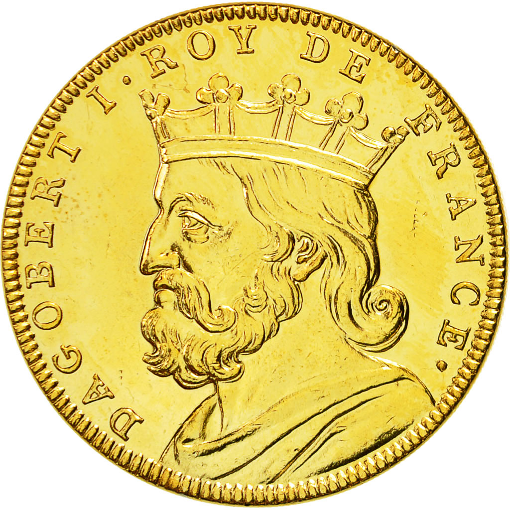 Frankreich, Medaille, Les Rois de France, Dagobert I, STGL, Copper-Nickel Gilt