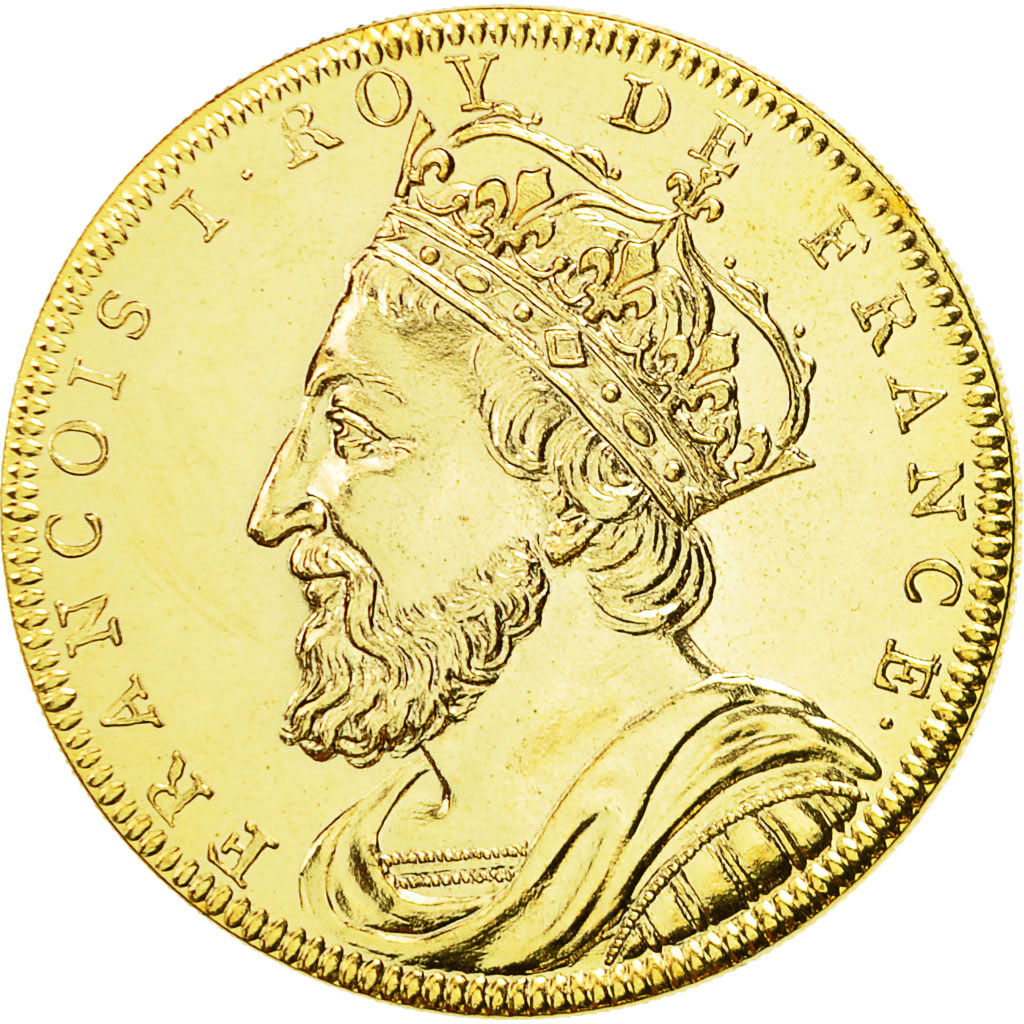 France, Medal, Les Rois de France, François Ier, MS(65-70), Copper-Nickel Gilt