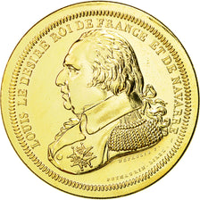 France, Medal, Les rois de France, Louis XVIII, MS(65-70), Copper-Nickel Gilt