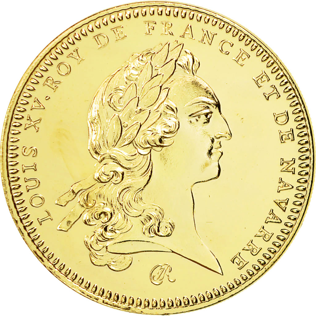 France, Médaille, Les rois de France, Louis XV, FDC, Copper-Nickel Gilt