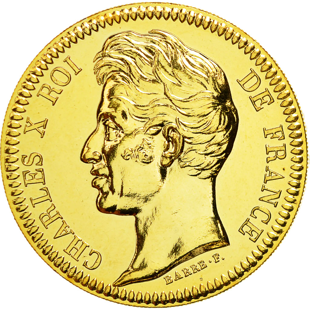 Francja, Medal, Les Rois de France, Charles X, MS(65-70), Pokryte Miedź- Nikiel