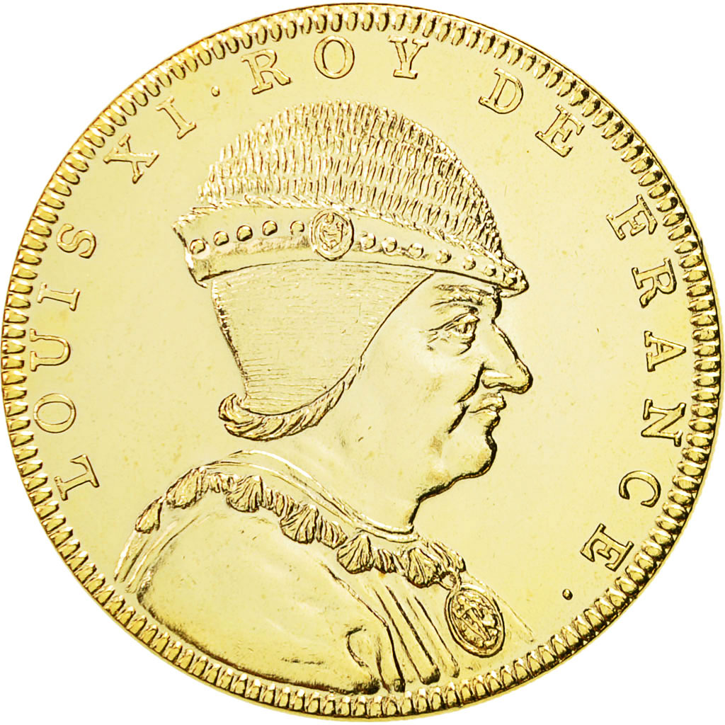 Frankrijk, Medaille, Les Rois de France, Louis XI, FDC, Copper-Nickel Gilt