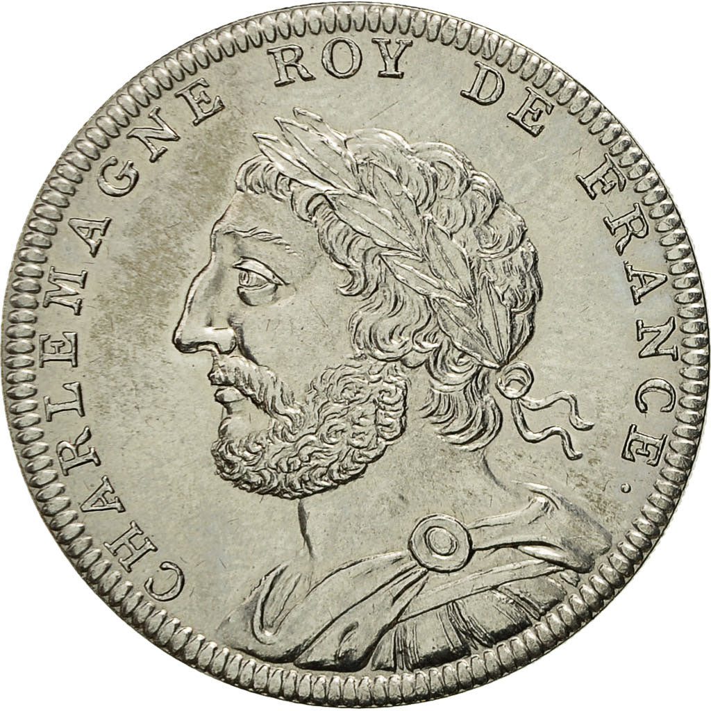 France, Medal, Les Rois de France, Charlemagne, MS(65-70), Copper-nickel