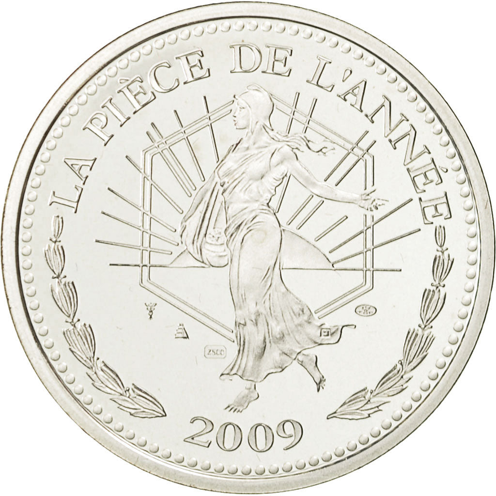 France, Medal, Semeuse, La Pièce de l'Année, 2009, MS(65-70), Silver