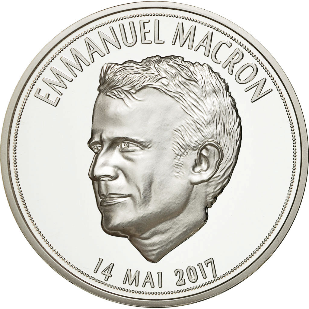 France, Medal, Les Présidents de la République, E.Macron, MS(65-70)