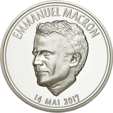 France, Medal, Les Présidents de la République, E.Macron, MS(65-70)