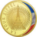 France, Medal, Les Emblèmes Français, La Tour Eiffel, MS(65-70), Copper Gilt
