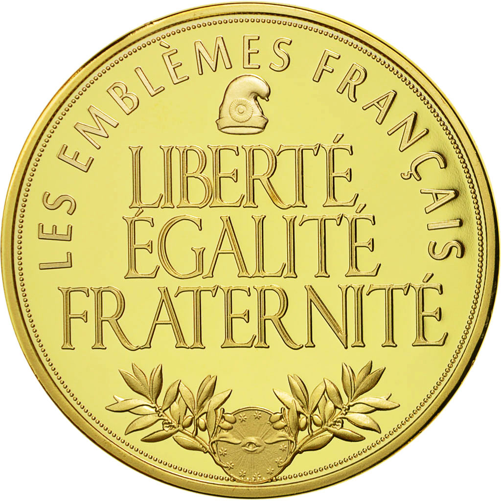 France, Medal, Les Emblèmes Français, La Tour Eiffel, MS(65-70), Copper Gilt