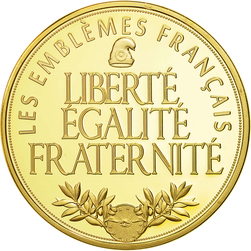 France, Medal, Les Emblèmes Français, La Tour Eiffel, MS(65-70), Copper Gilt