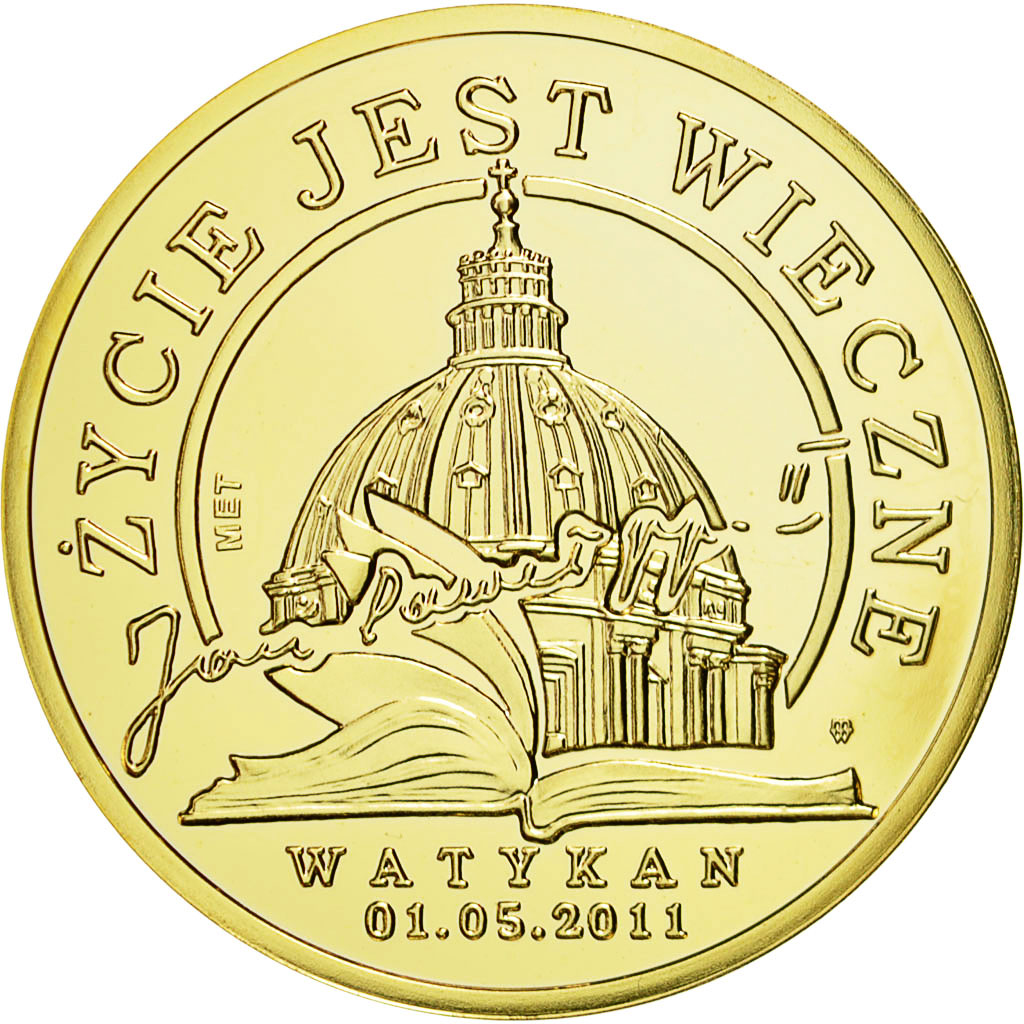 Vatican, Medal, Pape Jean Paul II, 2011, MS(65-70), Copper Gilt