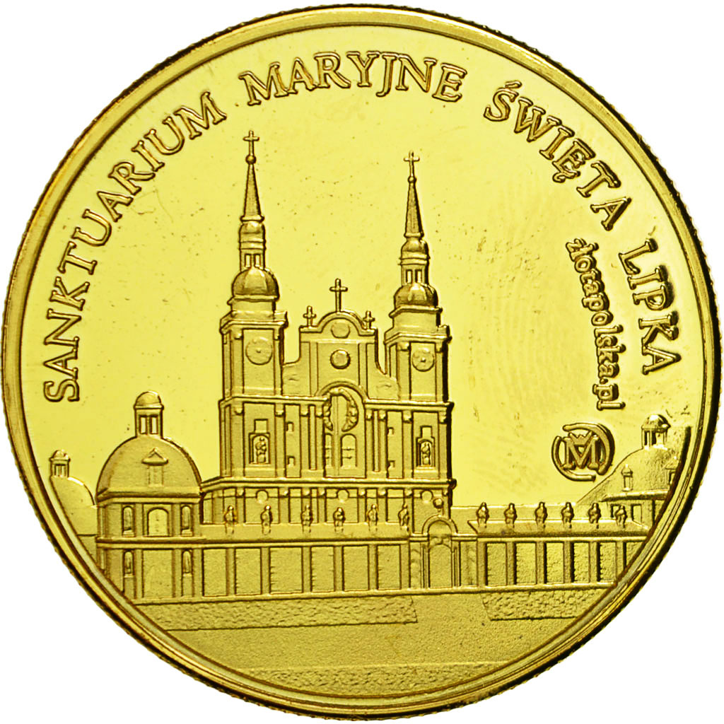 Pologne, Médaille, Sanctuaire Maryjne, Swieta Lipka, FDC, Copper Gilt