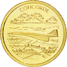 Francia, medalla, Histoire de l'Aviation, Le Concorde, 2009, FDC, Oro