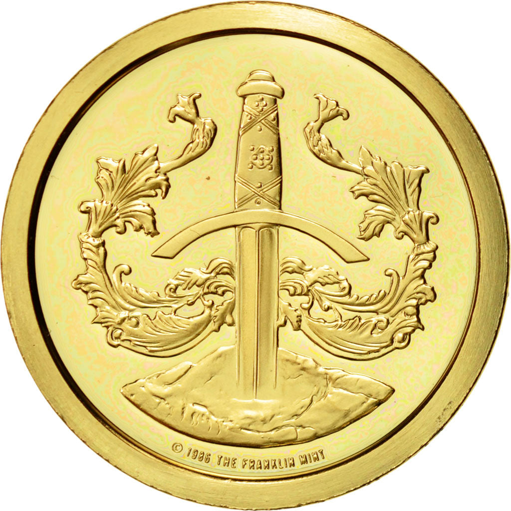 France, Token, Sir Kay, 1986, MS(65-70), Copper-Nickel Gilt