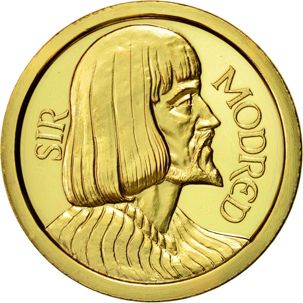 France, Token, Sir Modred, 1986, MS(65-70), Copper-Nickel Gilt