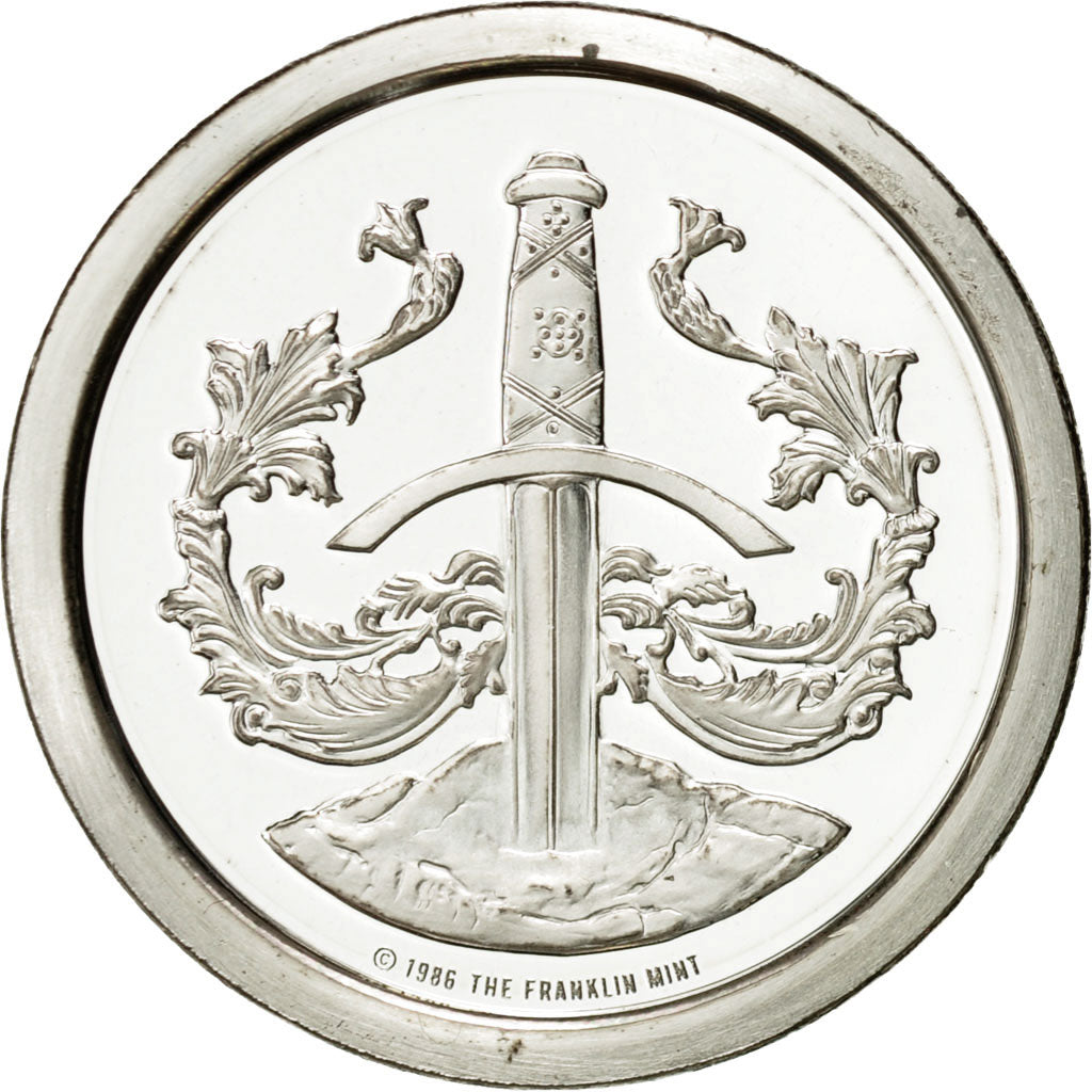 France, Token, Sir Modred, 1986, MS(65-70), Copper-nickel