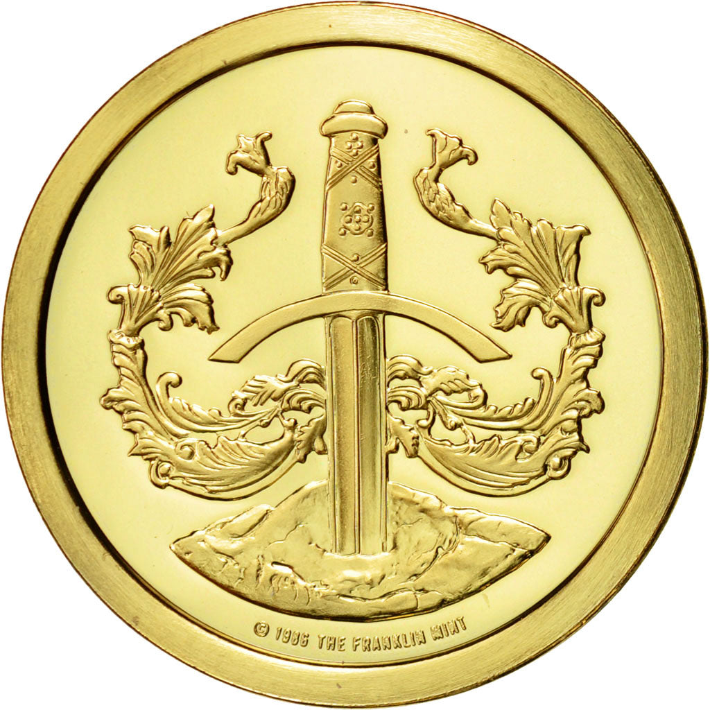 France, Jeton, Sir Tristan, 1986, FDC, Copper-Nickel Gilt