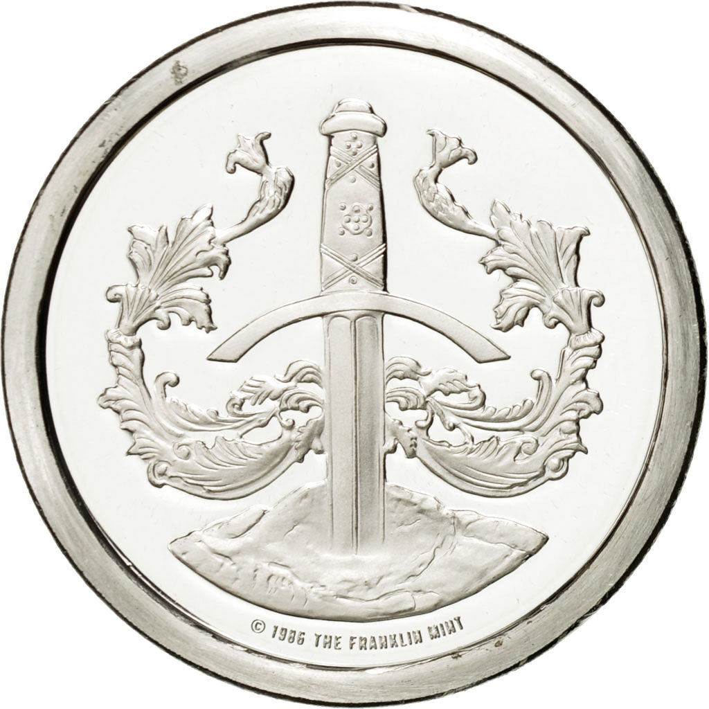 France, Token, Sir Tristan, 1986, MS(65-70), Copper-nickel