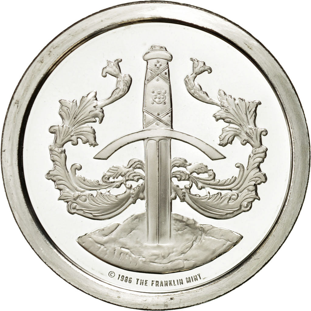 France, Token, Sir Galahad, 1986, MS(65-70), Copper-nickel