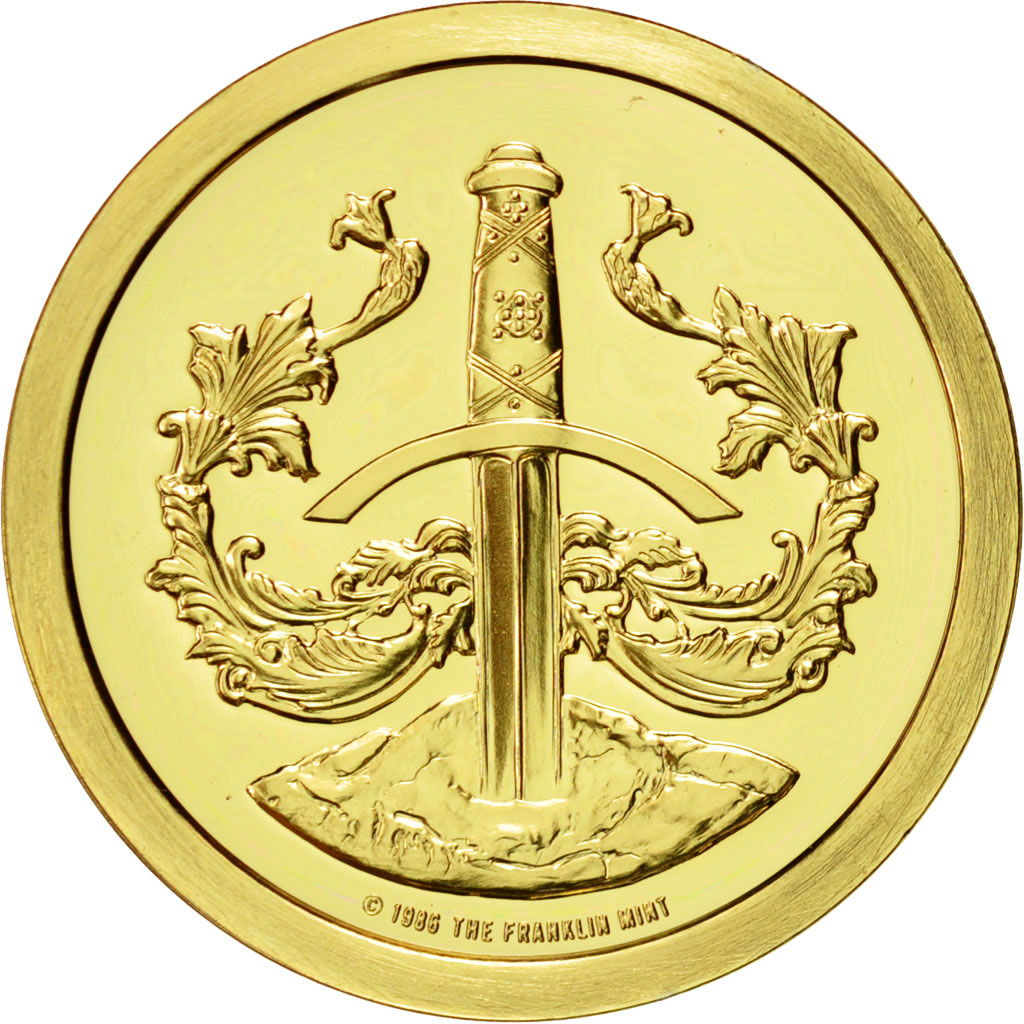 France, Jeton, Sir Galahad, 1986, FDC, Copper-Nickel Gilt