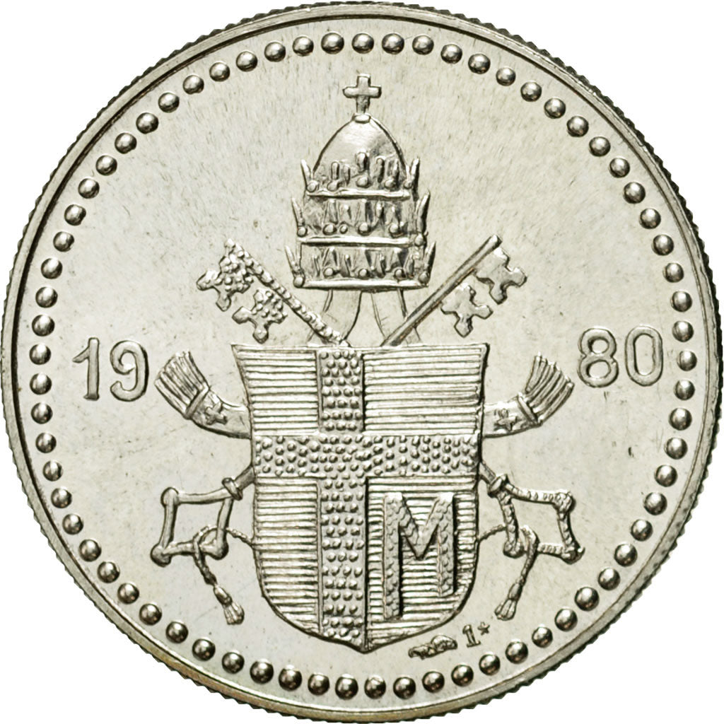 Vaticano, medaglia, Pape Jean Paul II, 1980, SPL+, Argento