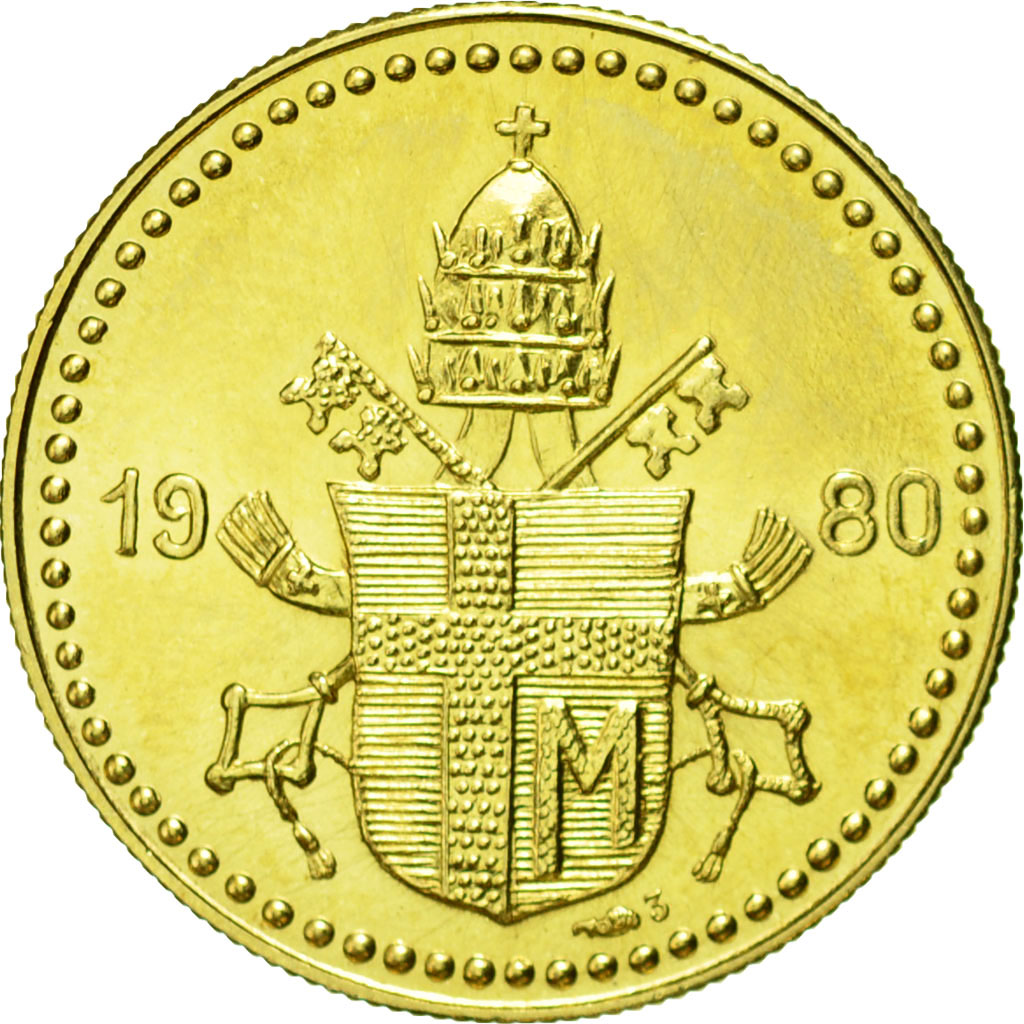 Vatican, Medal, Pape Jean Paul II, 1980, MS(64), Gold