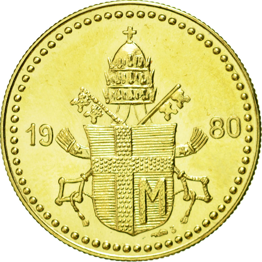 Vatican, Medal, Pape Jean Paul II, 1980, MS(64), Gold