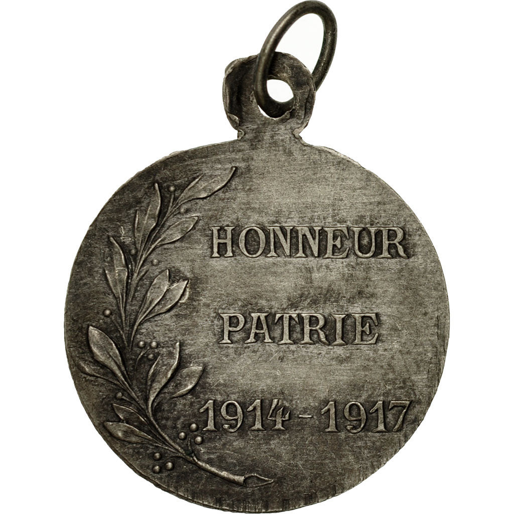France, Médaille, Honneur-Patrie, On ne passe pas, 1914-1917, TTB+, Silvered