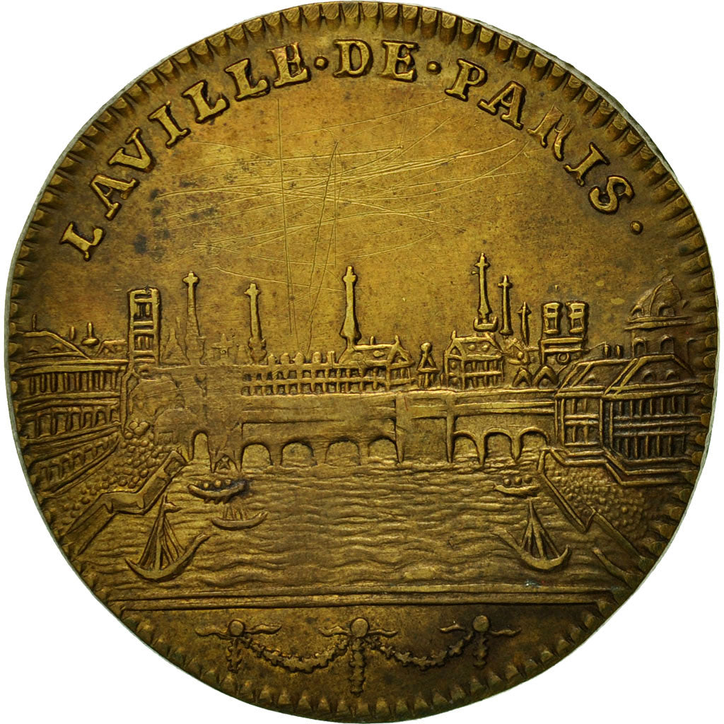 Frankreich, Token, Louis XIV, La Ville de Paris, SS+, Messing