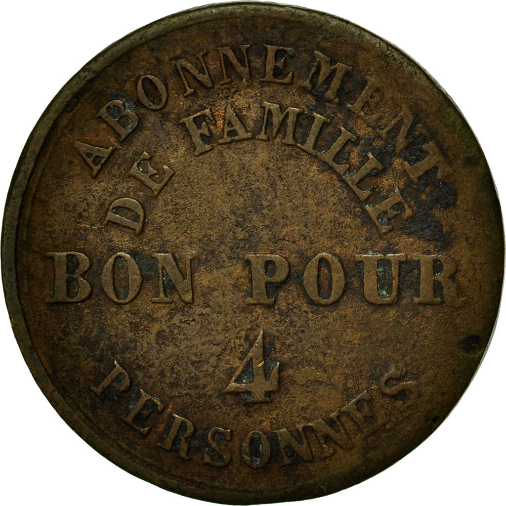 France, Token, Théatre du Passage Choisel, Comté, 1826-1855, AU(50-53), Copper