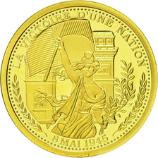 Francia, medalla, 8 Mai 1945, La Victoire d'une Nation, FDC, Oro
