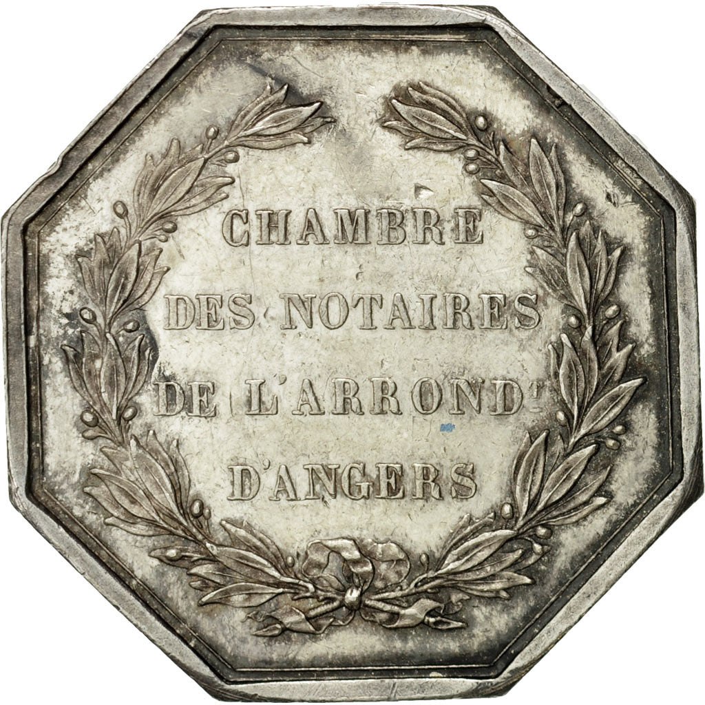 France, Jeton, Chambre des Notaires d'Angers, Pacot, SUP+, Argent, Lerouge:19a