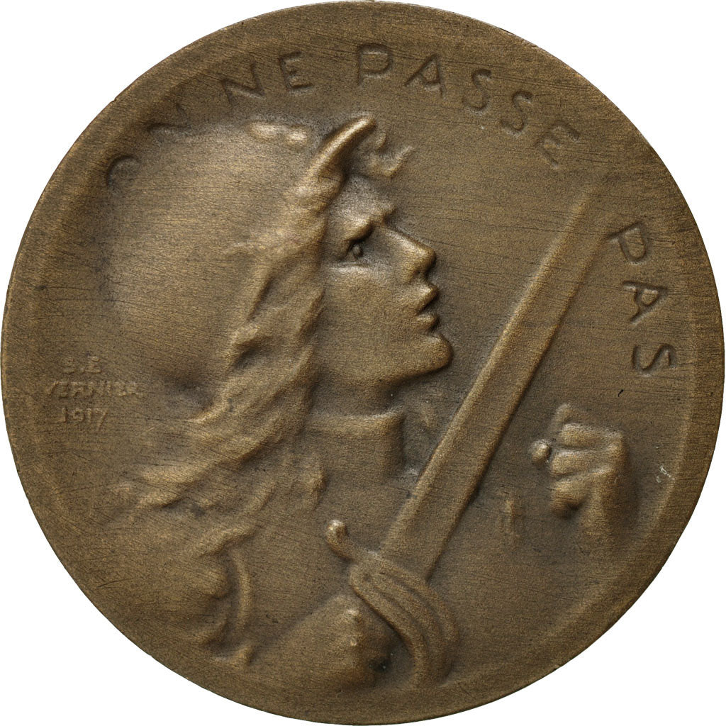 Francia, medaglia, Verdun , On ne passe pas, 1916, Vernier, SPL-, Bronzo