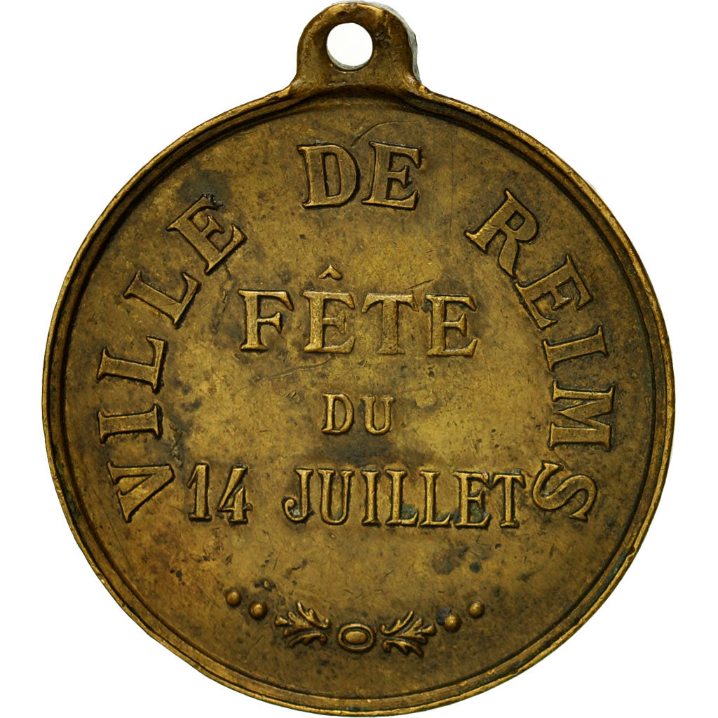 France, Medal, Fête du 14 Juillet, Ville de Reims, AU(55-58), Copper