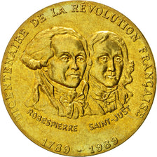 France, Medal, Révolution Française, Robespierre, MS(65-70), Copper Gilt