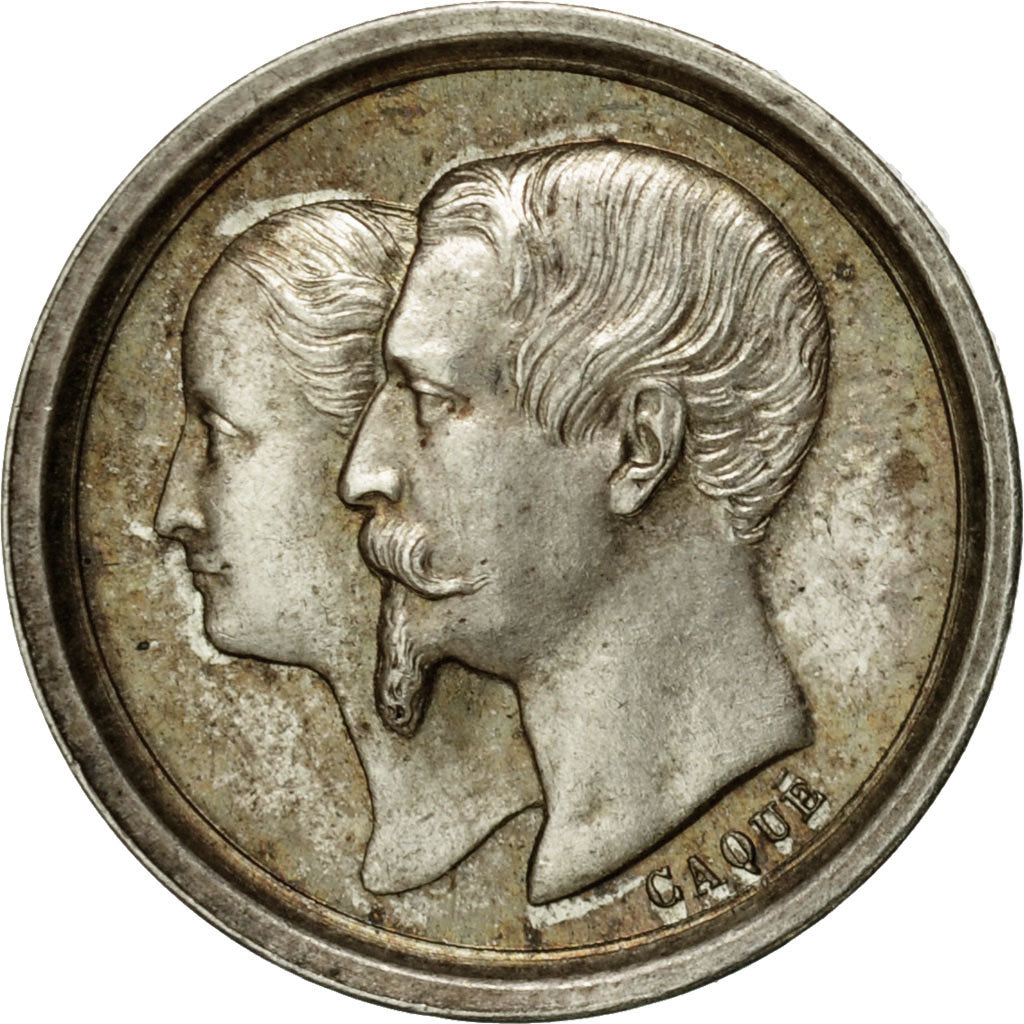 Francja, Medal, Naissance de Napoléon IV, Quinaire, 1856, Caqué, MS(60-62)