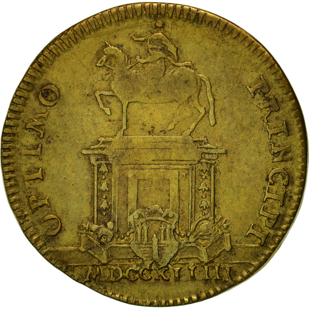 Frankreich, Token, Statue de Louis XV à Bordeaux, 1744, S+, Messing